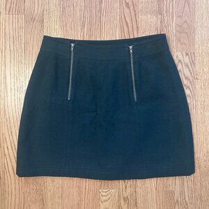 Madewell Green Zip A-Line Mini Skirt Wool Blend Size 4